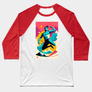 Muscle Man Jumping Baseball T-Shirt